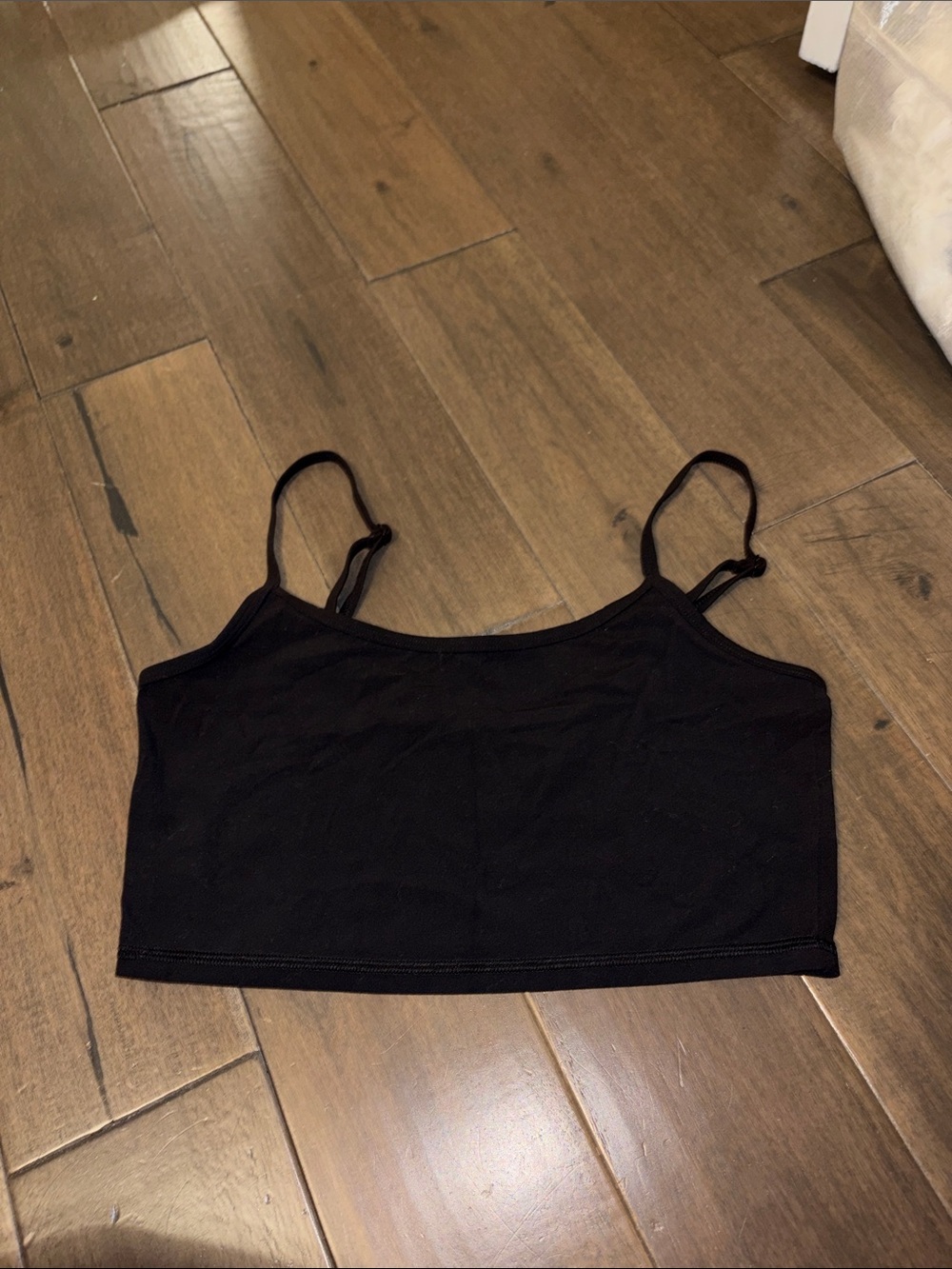 TNA Golden Black Adjustable Spaghetti Strap Crop Bra